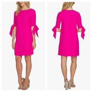 Pink Dress with Bow Sleeves!